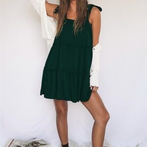 LE LIS green tiered mini dress